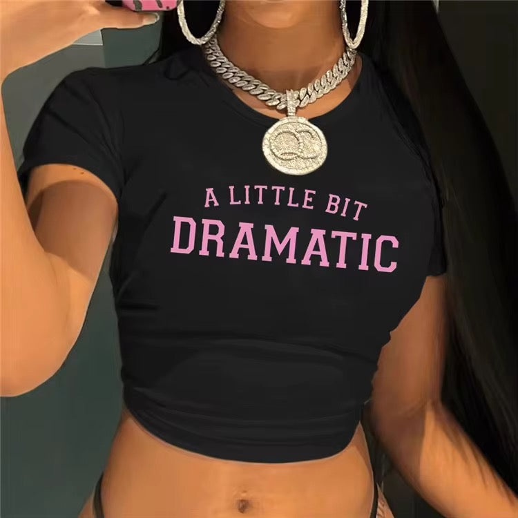a little dramatic crop tee